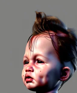 Johnny Depp toddler, full body, shoe, car, soft, dramatic lighting, hyper realistic