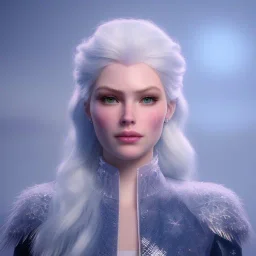 A portrait of a crystalised casstle ices snow queen, atmospheric,fantasy, realistic, unreal engine 5, cinematic lighting, octane render.