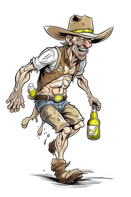 drunk runner without cloth old cowboy