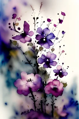 watercolor, Small geometric shapes flowers, abstract, rorschach ink blot test, background,colours