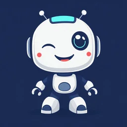 AI LOGO Robot simple, winking face happy
