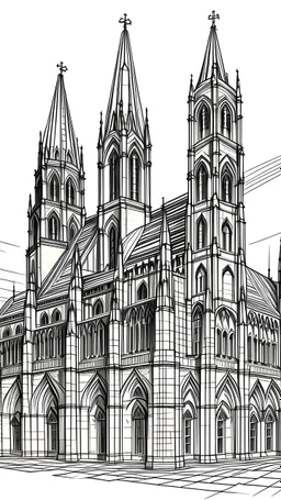 huge cathedral building sketch style