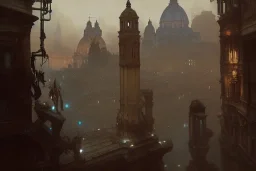 Rome mixed new york +steampunk+biopunk+alphonse mucha, greg rutkowski,matte painting, cryengine, hyper detailed, felix kelly, fantasy art, seb mckinnon