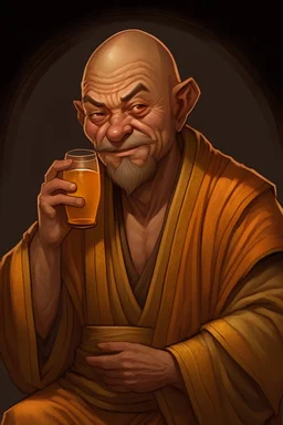 Portrait of a harengon drunken monk for dnd