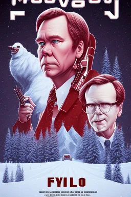 The movie poster for Fargo, snow blizzard