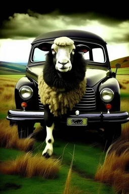 Cute tuxedo sheep in 4x4 on fire, ip in cashmere roll --ar 3:4 --style raw --personalize kzilt9y --stylize 1000 --v 6.1, big (AUTOFARM) title at top ,landrover sheep, (((steampunk)))) man, working in field, advertisment in 80s magazine high class, blues, reds, sheep in power armor adeptus astartes, hyper realistic --q 2