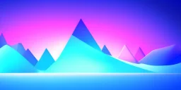 3d rendering. Abstract futuristic neon background. Fantastic landscape with glowing geometric triangular frame and mountains