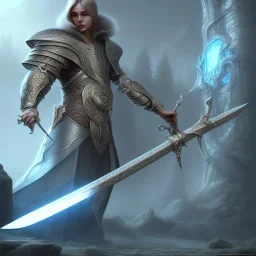 Two handed great sword in the style of Excalibur, fantasy art , unreal engine, highly detailed