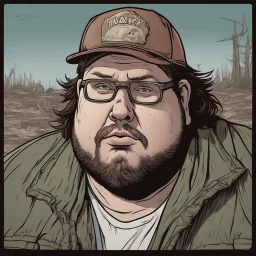 man, fat redneck, , portrait,comic book, face, post-apocalypse