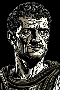 portrait roman mark antony black comic style