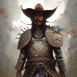 Insanely detailed photograph of an “portrait of an D&D Echo Knight wearing a ivy colored charro”, intricate cowboy hat, stern clear face and hyperdetailed painting by Ismail Inceoglu Huang Guangjian and Dan Witz CGSociety ZBrush Central fantasy art album cover art,8K, hdr, epic, mysterious, ominous, hands focused on a glowing D20, jewelry, motivated