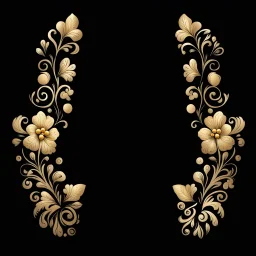 draw Russian patterns in the style of Khokhloma, Khokhloma with gold and black flowers