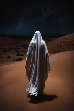 Photography Mistery of Ghost,Walking alonely on desert dark night