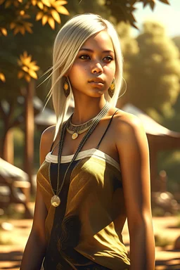 Digital art, high quality, digital masterpiece, natural illumination, sunny day, summer time, Spotlight, realistic, action film style, magazine style, (full body:2.5), (1 young native american girl on gothic clothes, standing:3), (platinum hair, long:1.8), (sexy eyes:1.8), (Cute femenine face:1), (tall:1.8), (Gothic clothes:3.5), (Cyberpunk city:3), Divine glow