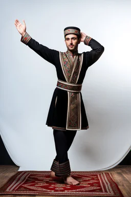 azeri male in traditional dancer costum