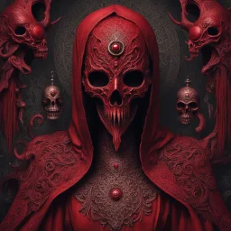 MAsque of red death, hyperreal, maximalism, creepy, lovecraftian