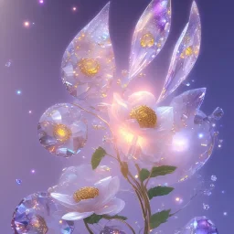 one big crystal subtle flower in a galactic ambiance with a beautiful fairy, transparent petals, delicate colors, in the foreground, full of details, smooth，soft light atmosphere, light effect，vaporwave colorful, concept art, smooth, extremely sharp detail, finely tuned detail, ultra high definition, 8 k, unreal engine 5, ultra sharp focus