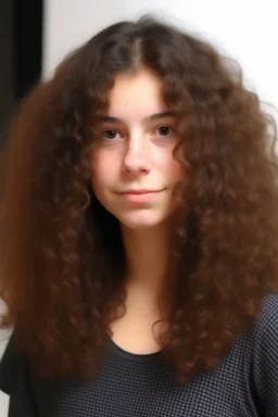 GIRL WITH VERY FRIZZY PERMED HAIR