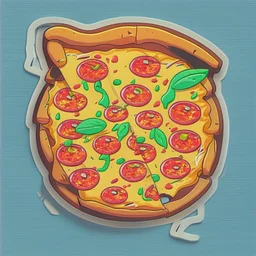 pizza sticker caricature