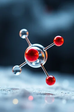 Ultra realistic photo, 3 atoms combine 2 hydrogen 1 oxygen, HOF, captured with professional DSLR camera ,8k, ultra detailed, colourful