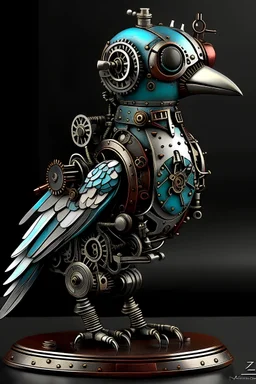 robot steam punk bird
