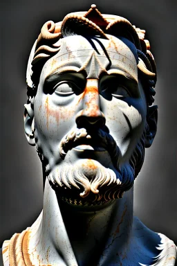 Ultra Realistic image, classical renaissance sculpture, white marble material, Lionel Messi god, Laurel leaves crown, miguel angel style, chisel style, emperor, waist up portrait, epic, celestial, cinematic lighting, God light, god rays, 4k resolution, smooth details, ornate details, soft lighting, unreal engine 5, sky background.