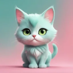 A delightful and adorable cartoon illustration featuring a cute mint-colored cat against a charming pink background, (delightful illustration:1.4), (adorable cartoon cat:1.5), (charming pink background:1.3), (expressive mint hues:1.2), inspired by the styles of cute cartoon artists, trending on ArtStation, Intricate, Sharp focus, vibrant lighting, (whimsical:1.4), (playful ambiance:1.3), (lush fur details:1.5), Cartoon, Masterful, Captivating, High Detail, Cinematic view