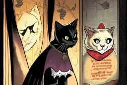 Vampire cat with cape. Graphic novel Isabel Kreitz