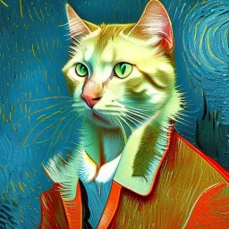 Portrait of a cat by Van Gogh