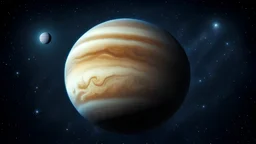 planet Jupiter with a starry background