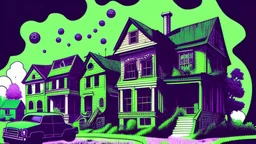 a lovecraftian group of alien overlords attack neighborhood houses