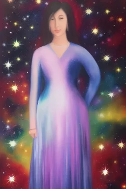 Full body portrait, painting, medium shot lady FantasyAstronomy