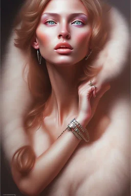 Retrato de uma mulher incrivelmente linda, hiper realista, hiper detalhado, pintura a óleo