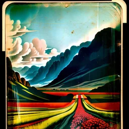 Daguerrotype stunning old frame old landscape odd creepy obsessive great nostalgia, bright, weird, old postcard landscape, cespugli, sfocato, sentiero, osceno, dettagli della cornice molto accentuati, polvere, 1950, old