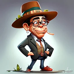 Caricatura de Gustavo Petro cuerpo completo Sombrero grande arte Bauhous obra de arte detallado 4k