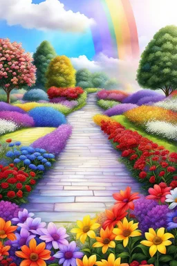 rainbow, colors, very beautiful, ,flowers garden,