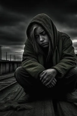 Suicide depression sadness broken down drained tired end of life dystopian apocalypse decay