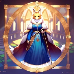 Digital art, High quality, full body portrait, 8k resolution, high quality, great details, within portrait, masterpiece, best quality, detailed outfit, vibrant colors, perfect eyes, a human druid, fox fursona, furry, anthropomorphic fox, medieval time period, masterfully drawn, fur, human, in frame, fox ears, fox tail