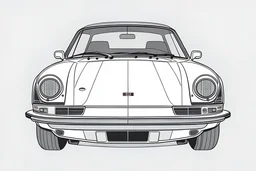 porsche 911 1977 outline from the front