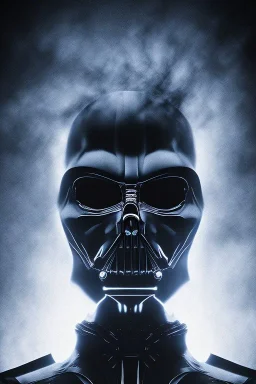 Darkvader outfit ghost, black mask, black smoke, dark, rage, sorrow, high definition, ultra 8 k, volumetric lighting, blue fire, fog