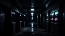 desolate dark arcade, horror, no humans