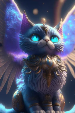 Plush Cat angel alien,FHD, detailed matte painting, deep color, fantastical, intricate detail, splash screen, complementary colors, fantasy concept art, 32k resolution trending on Artstation Unreal Engine 5