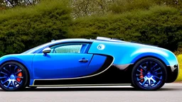 Super Luxurious Bugatti Veyron with tuned spoilers and exhausts,Rear View, 4K, Ultra Detailed