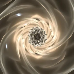 Mesmerizing abstract 3d visual, recursive Symmetrical structure of flowing translucent shapes, centered, soft aesthetic, negetive space.