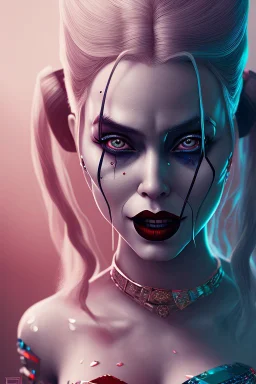 Harley Quinn and joker, high delicate defined details, beautiful, atmospheric, matte, 3 d 8 k octane rendered, sharp focus, illustration, high detail, ultra realistic, highly saturated colors