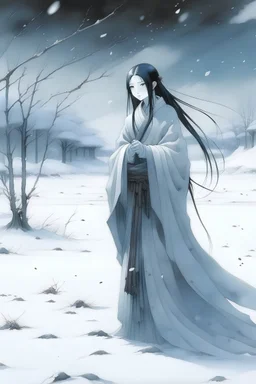 yuki onna, man-eater, snow field
