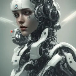wonderfull portrait only face lionel messe robot, long black hair, intricate, sci-fi, cyberpunk, future,