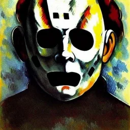 Retrato de Michael myers con estilo de Paul Cézanne