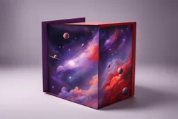 beautiful paintings of purple space on red rectangular box