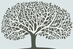 Vector tree illustration white background die cut